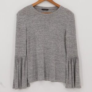 Banana Republic Heather Gray‎ Bell Sleeve Knit Top Soft Stretch Pullover Size XS